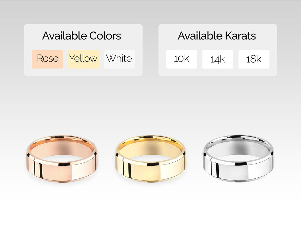 6.0mm Beveled Edge Wedding Band Anniversary Gift For Women