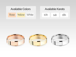 6.0mm Beveled Edge Wedding Band Anniversary Gift For Women