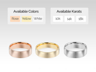 6.0mm Matte Brushed Classic Flat Wedding Band For Women