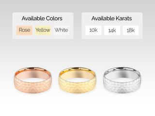 6.0mm Hammered Dome Wedding Band For Women