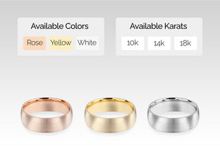 6.0mm Classic Dome Matte Brushed Wedding Band For Women