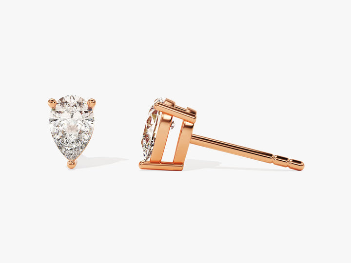 Pear Cut Moissanite Solitaire Diamond Earrings For Women