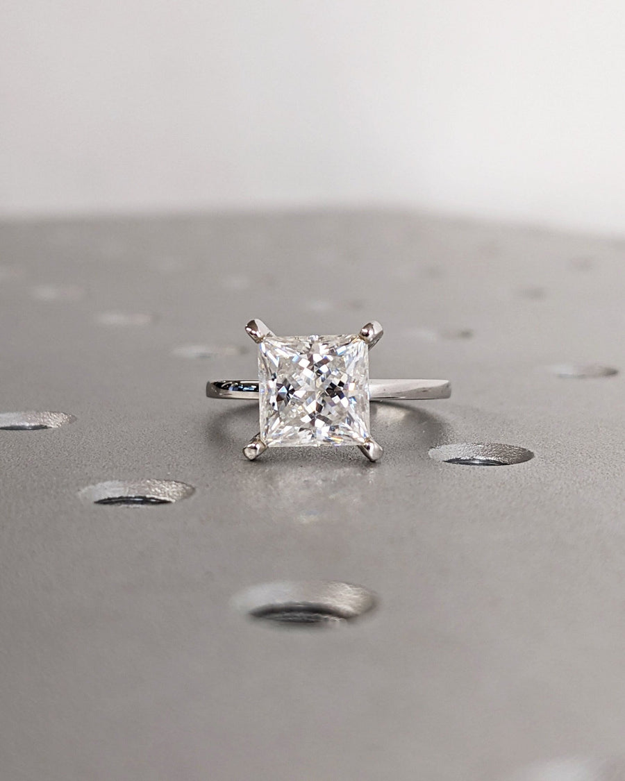 2.0CT Princess Cut Solitaire Lab Grown Diamond Engagement Ring for Women