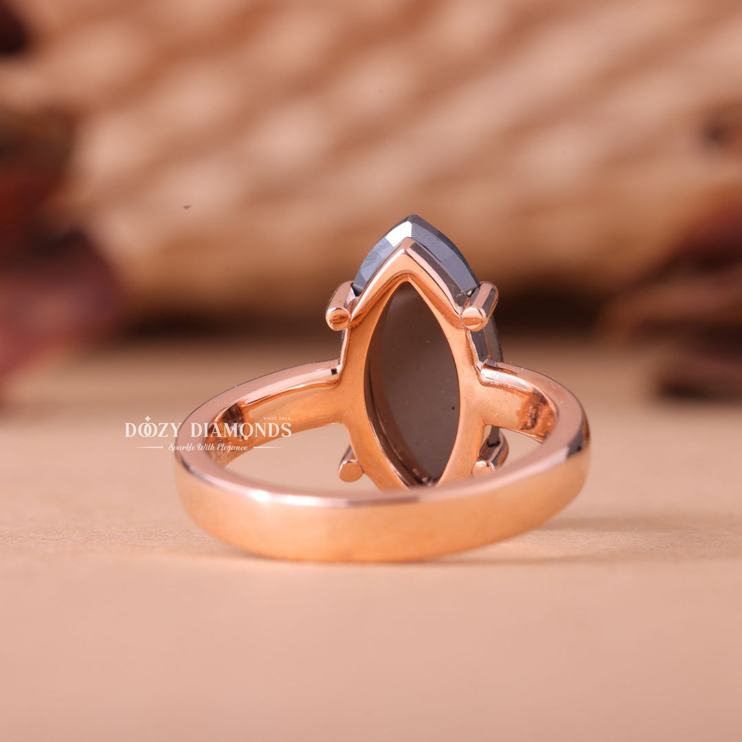 luxury heirloom ring, alternative wedding ring, exclusive diamond ring, contemporary romance ring, black stone engagement ring, designer solitaire ring, bold bridal ring.