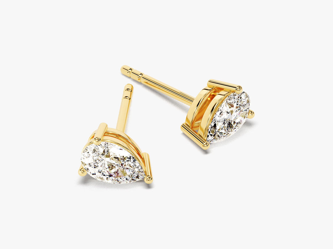 Pear Cut Moissanite Solitaire Diamond Earrings For Women