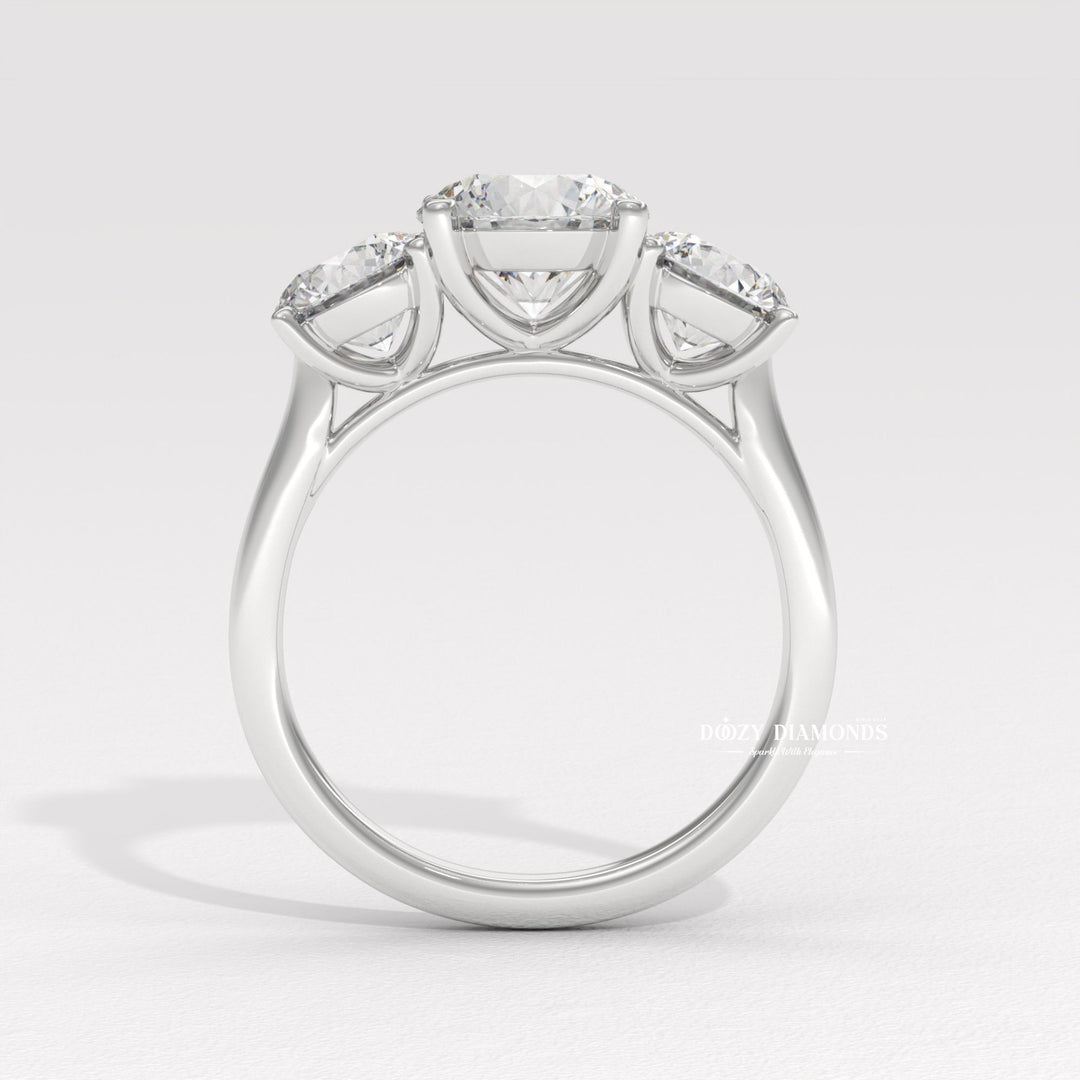 IGI certified lab diamond ring
Round diamond anniversary ring
Brilliant round side stone ring