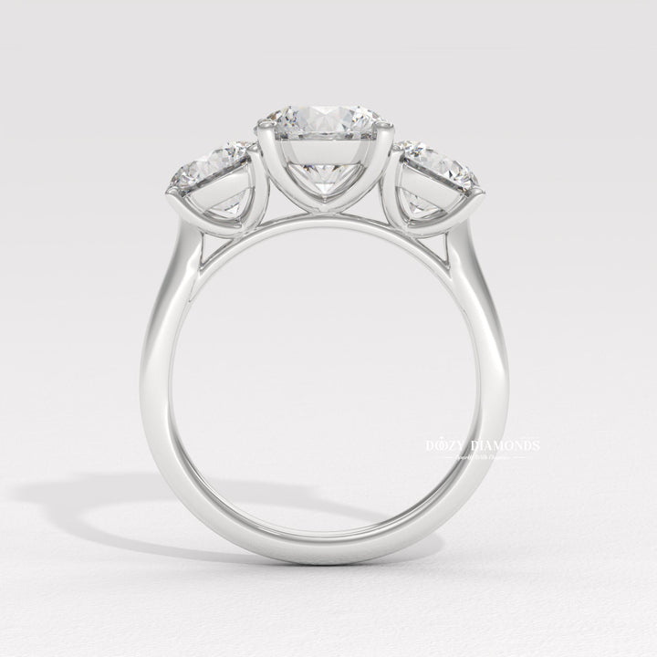 IGI certified lab diamond ring
Round diamond anniversary ring
Brilliant round side stone ring