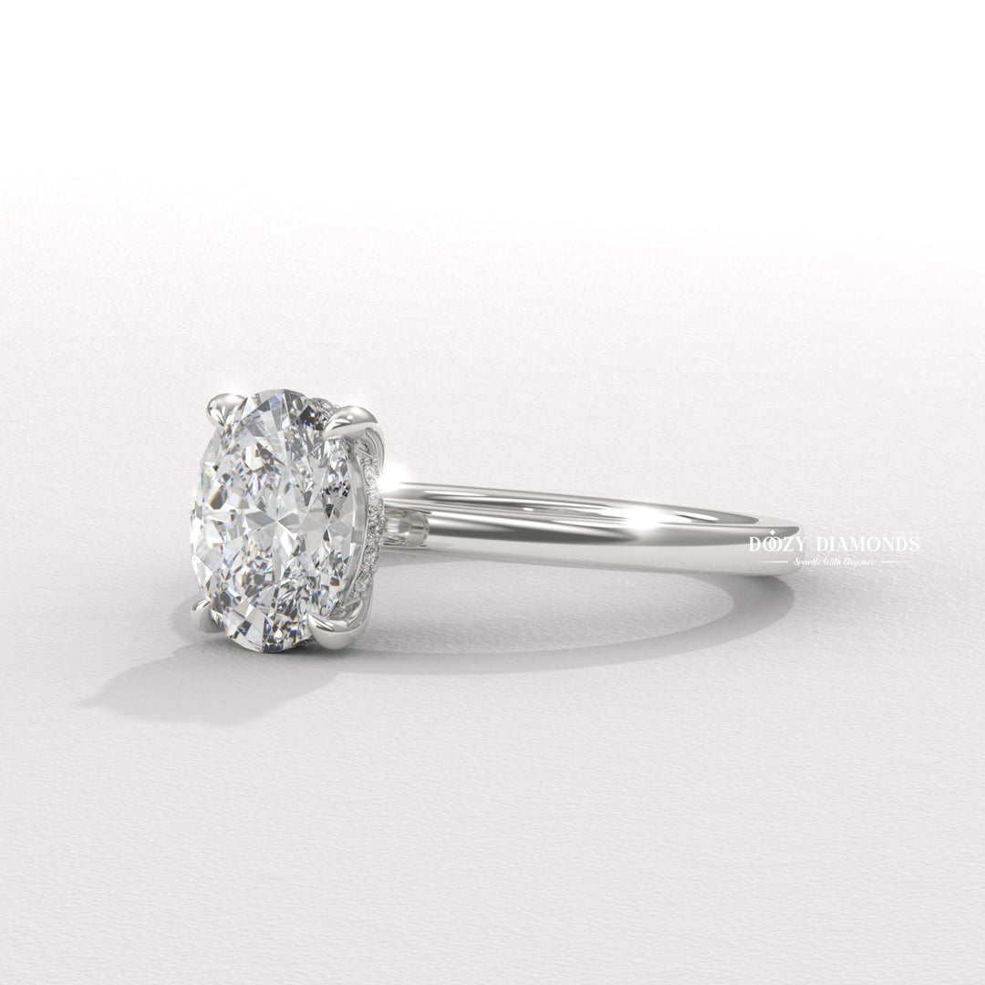 designer oval ring, premium solitaire ring, luxury bridal diamond ring.