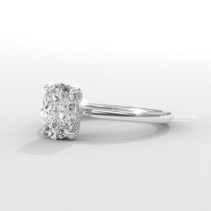 designer oval ring, premium solitaire ring, luxury bridal diamond ring.