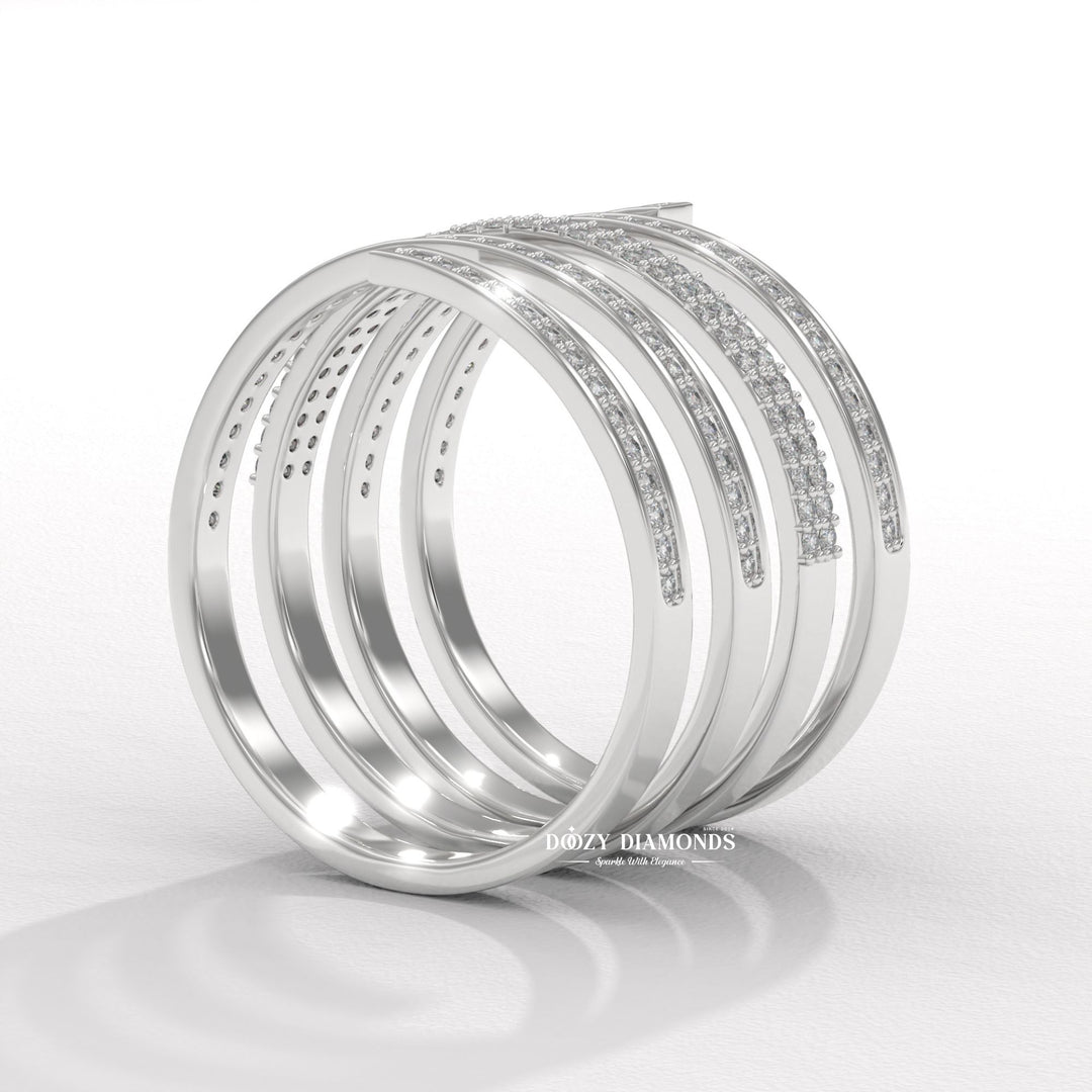 Round Diamond Spring Wedding Band - Lab Grown Diamond