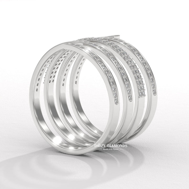 Round Diamond Spring Wedding Band - Lab Grown Diamond