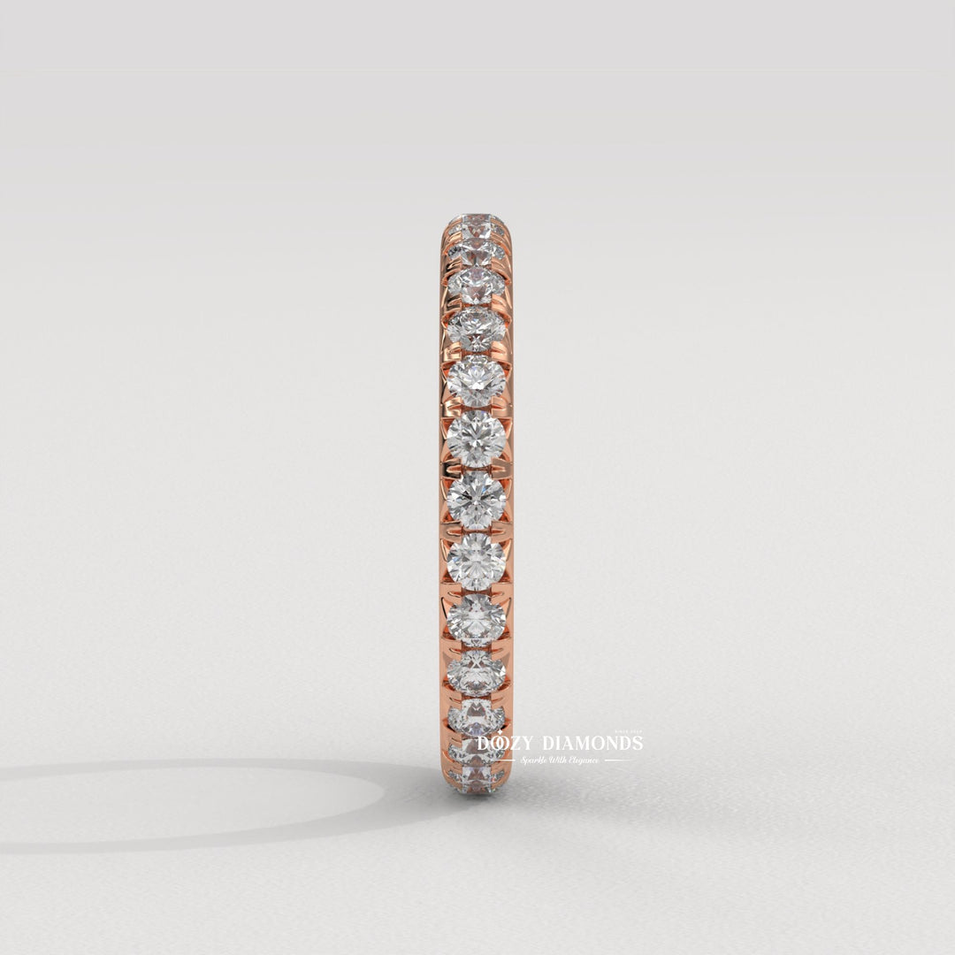 Round Lab Created Diamond Eternity Wedding Band for Women