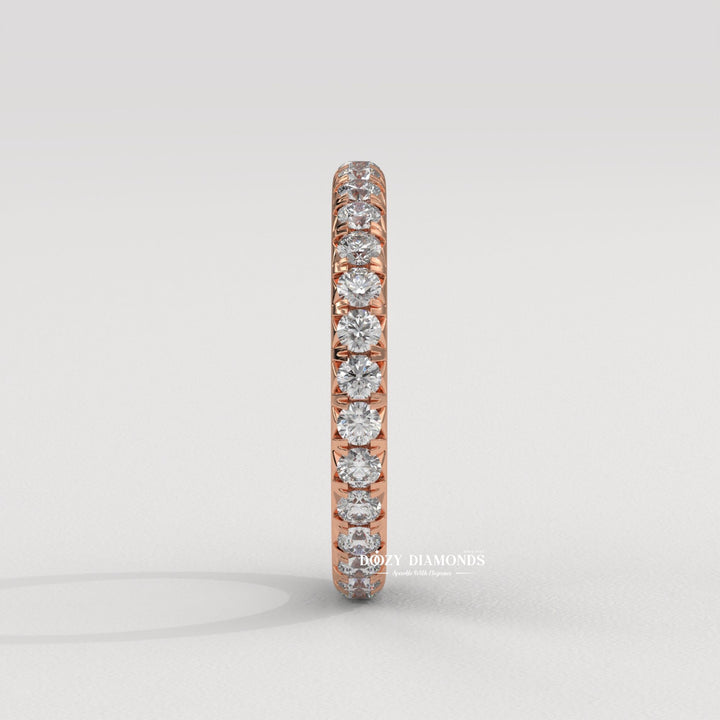 Round Lab Created Diamond Eternity Wedding Band for Women