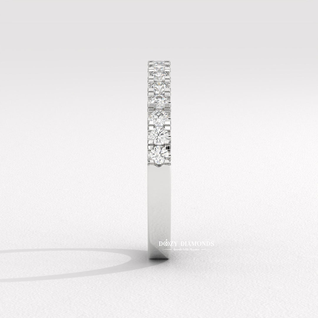 Round Lab Created Diamond Eternity Wedding Band for Women