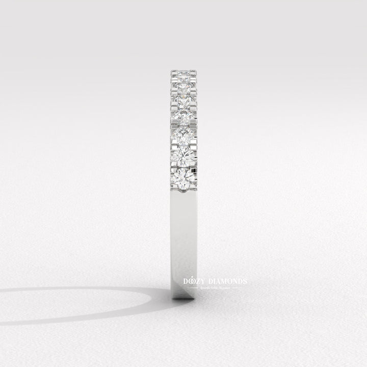 Round Lab Created Diamond Eternity Wedding Band for Women