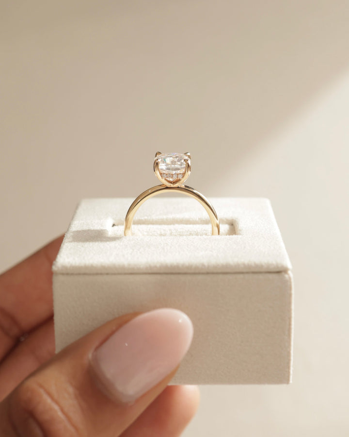 balanced hidden halo setting, symmetrical hidden halo setting, floating hidden halo setting, split shank hidden halo setting, tapered hidden halo setting, curved hidden halo setting, rounded hidden halo setting, fine jewelry hidden halo setting, diamond hidden halo mounting,
