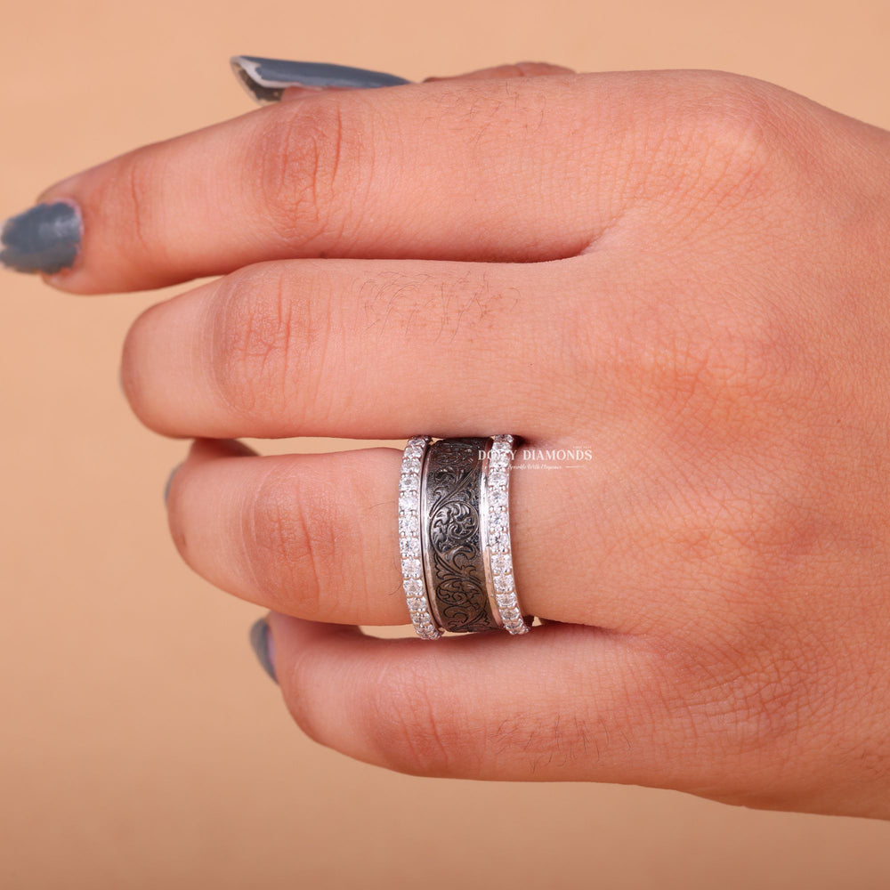 Round Cut Lab Grown EF/VS Vintage Milgrain Engagement Ring for Her - Doozy Diamonds