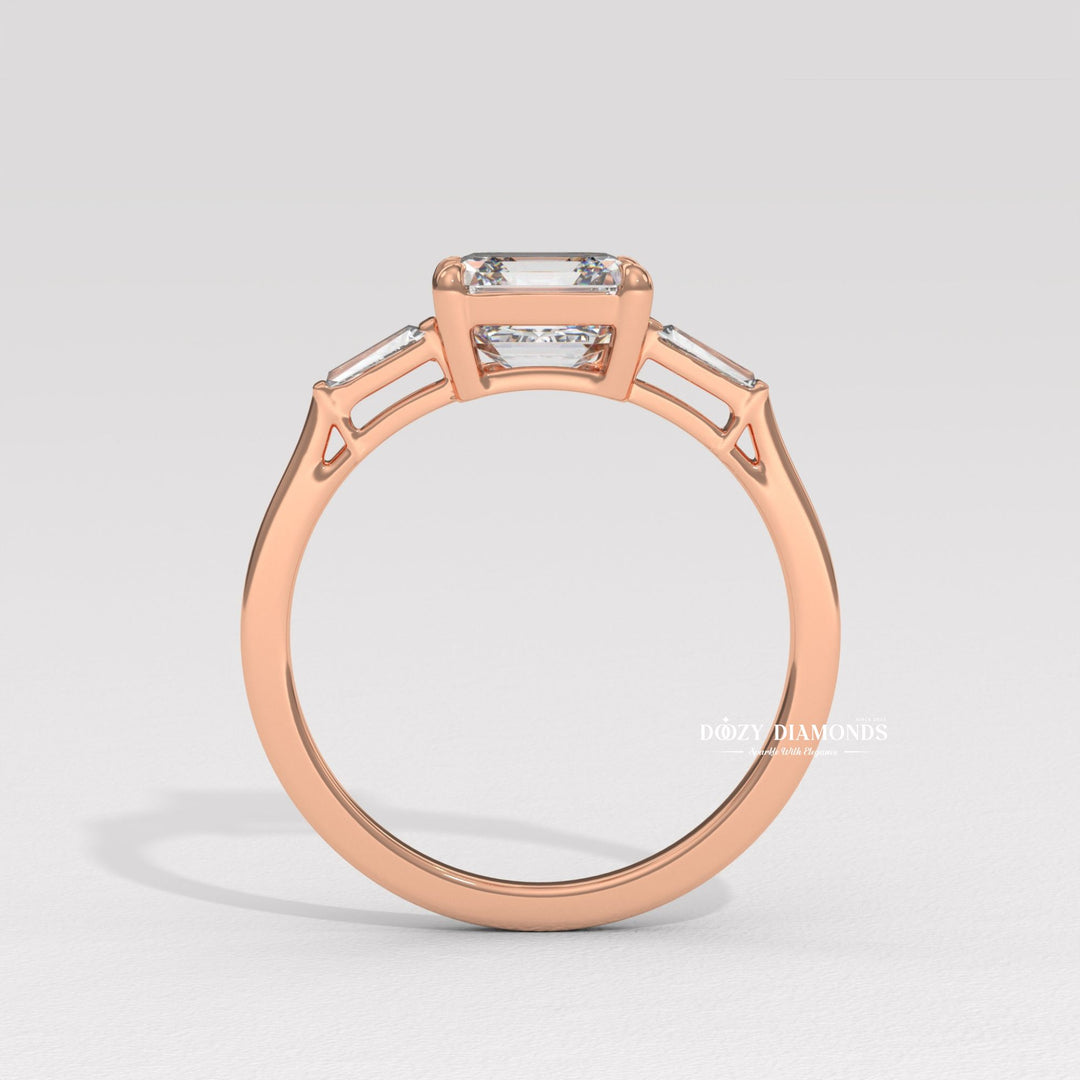 contemporary bridal ring, sustainable luxury jewelry, modern bridal ring, elegant wedding ring, asscher cut bridal ring, luxury proposal ring, diamond ring gift for her, forever engagement ring,