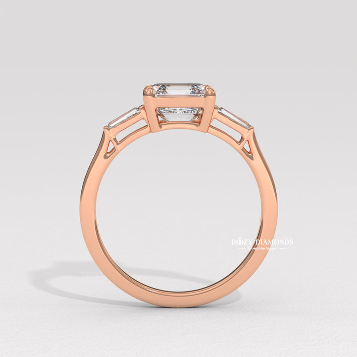 contemporary bridal ring, sustainable luxury jewelry, modern bridal ring, elegant wedding ring, asscher cut bridal ring, luxury proposal ring, diamond ring gift for her, forever engagement ring,