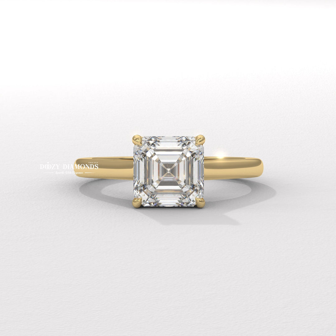 asscher hidden halo ring, hidden halo engagement ring, asscher diamond ring, hidden halo diamond ring, asscher cut engagement ring, asscher lab grown diamond ring, asscher lab diamond ring,