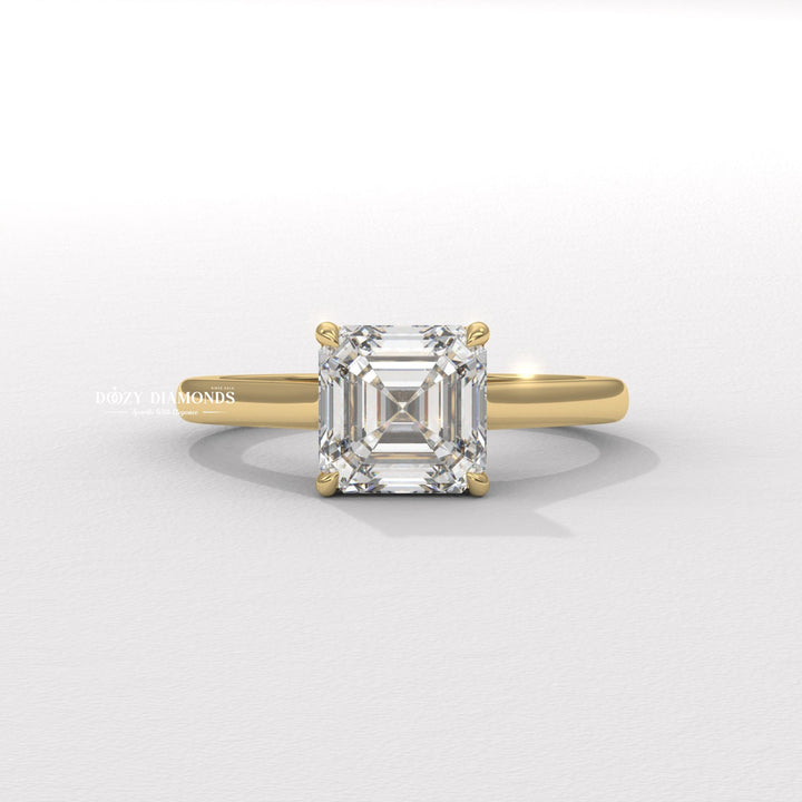 asscher hidden halo ring, hidden halo engagement ring, asscher diamond ring, hidden halo diamond ring, asscher cut engagement ring, asscher lab grown diamond ring, asscher lab diamond ring,