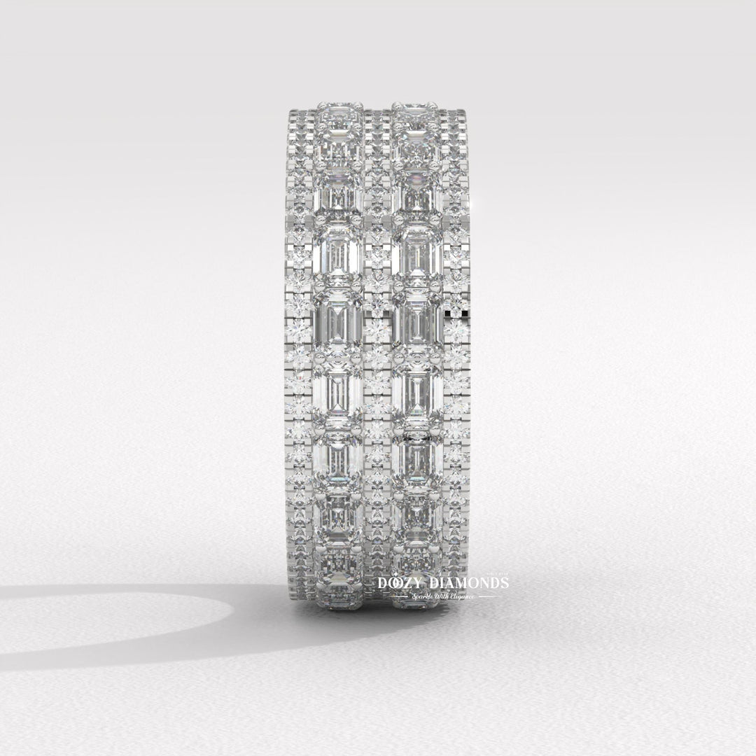 Lab created diamond band
Multi shape diamond ring
Modern eternity setting
Handmade diamond ring