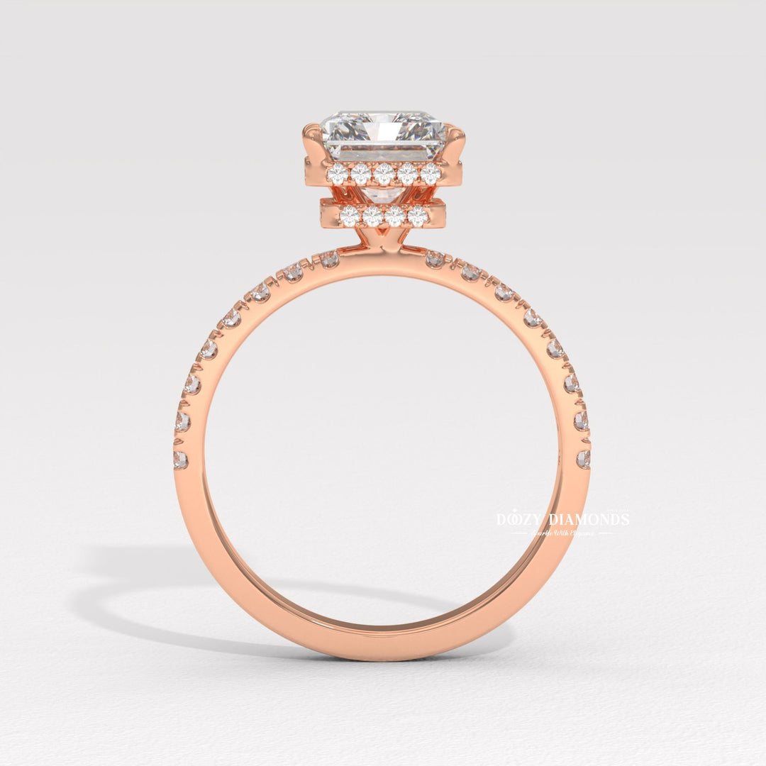 six prong diamond ring, basket setting ring, vintage engagement ring, modern halo ring, classic halo ring, luxury diamond ring, minimalist engagement ring, delicate diamond ring, stackable bridal ring,