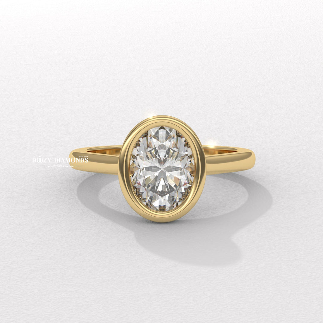 bezel set oval ring, oval bezel engagement ring