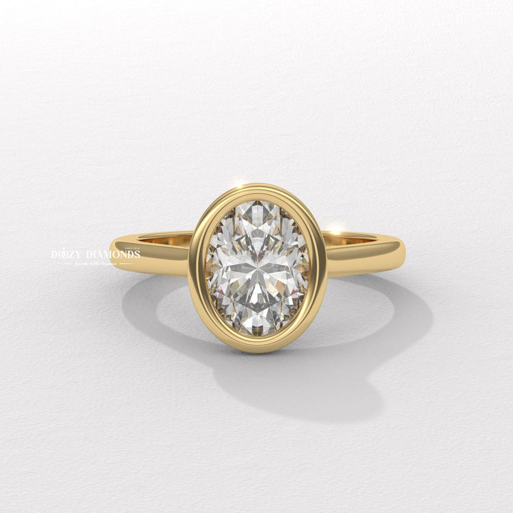 bezel set oval ring, oval bezel engagement ring
