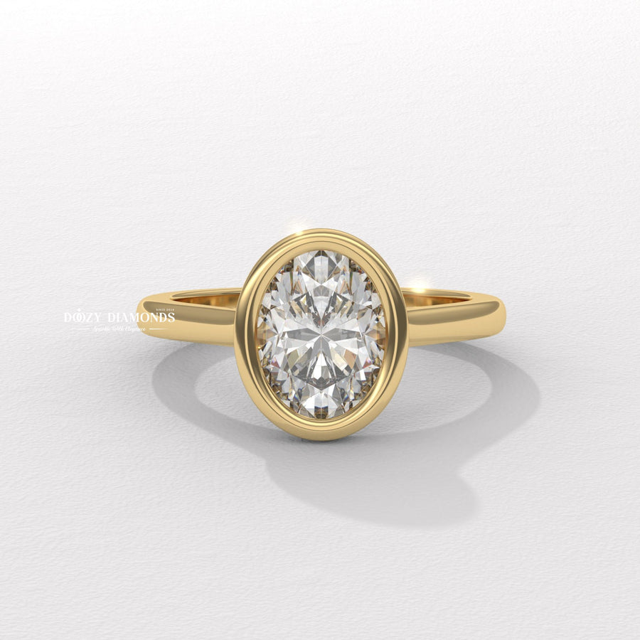 bezel set oval ring, oval bezel engagement ring