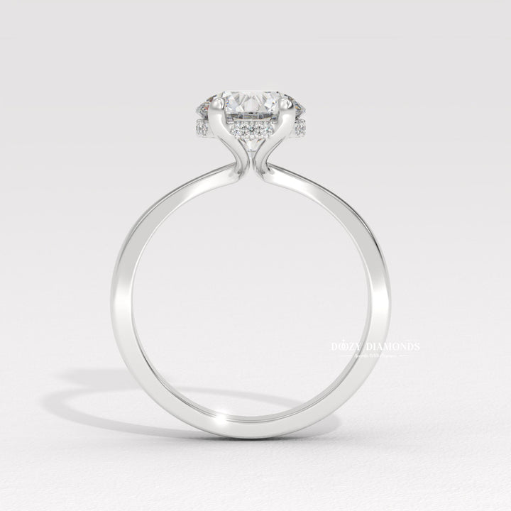 cathedral solitaire ring, hidden halo solitaire ring, modern solitaire ring, classic solitaire ring, minimalist engagement ring, delicate diamond ring, stackable bridal ring, wedding band set,