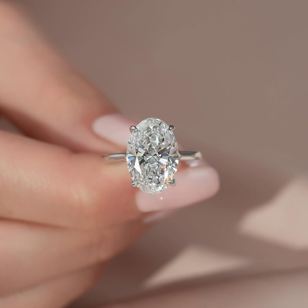 3.5 - 5.5 CT Oval Lab Grown Diamond Hidden Halo Setting Engagement Ring - Doozy Diamonds
