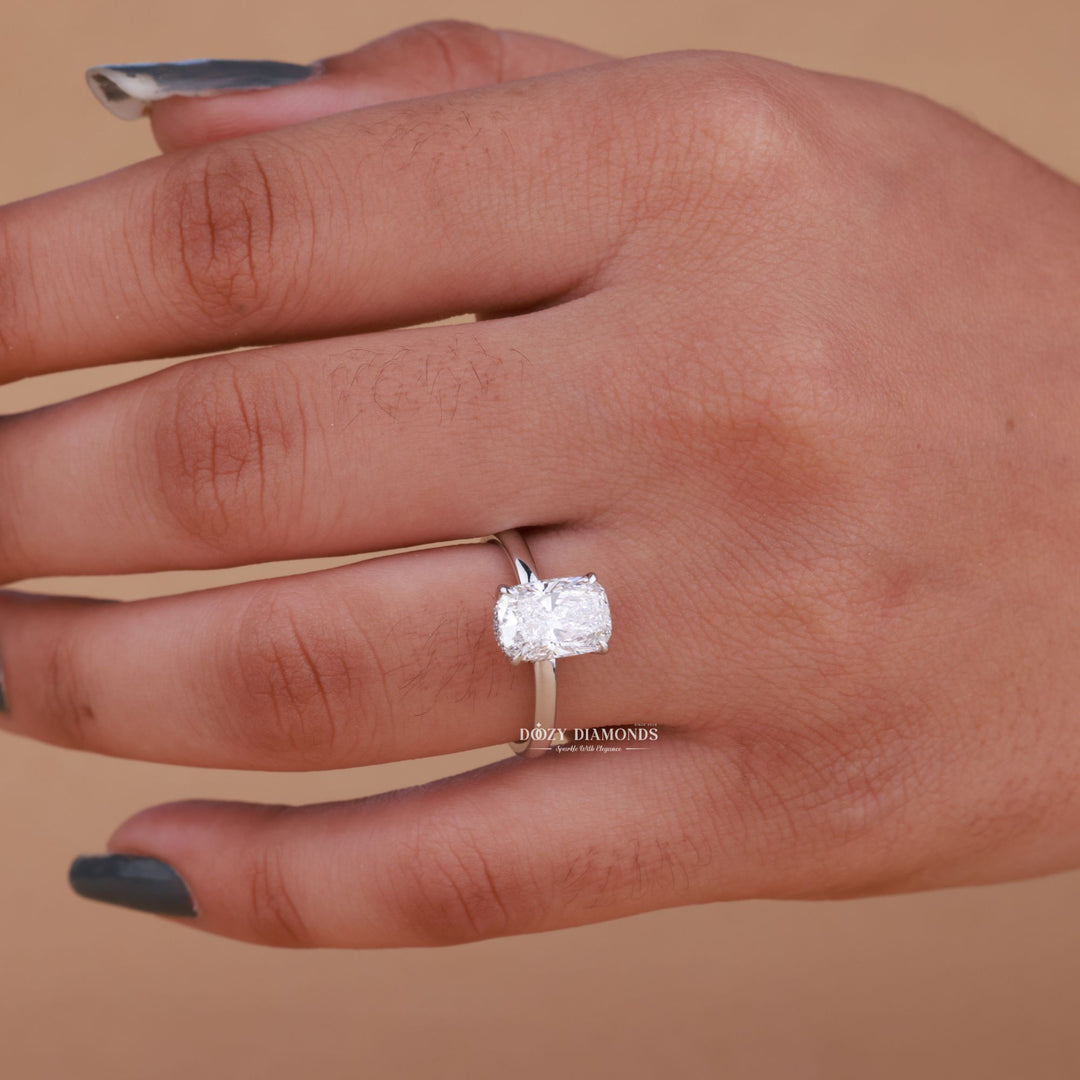 1.50CT - 2.50CT Cushion F/VS1 Lab Grown Diamond Hidden Halo Engagement Ring - Doozy Diamonds