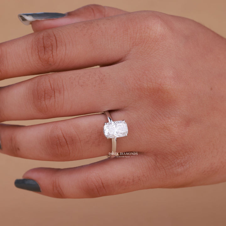 1.50CT - 2.50CT Cushion F/VS1 Lab Grown Diamond Hidden Halo Engagement Ring - Doozy Diamonds