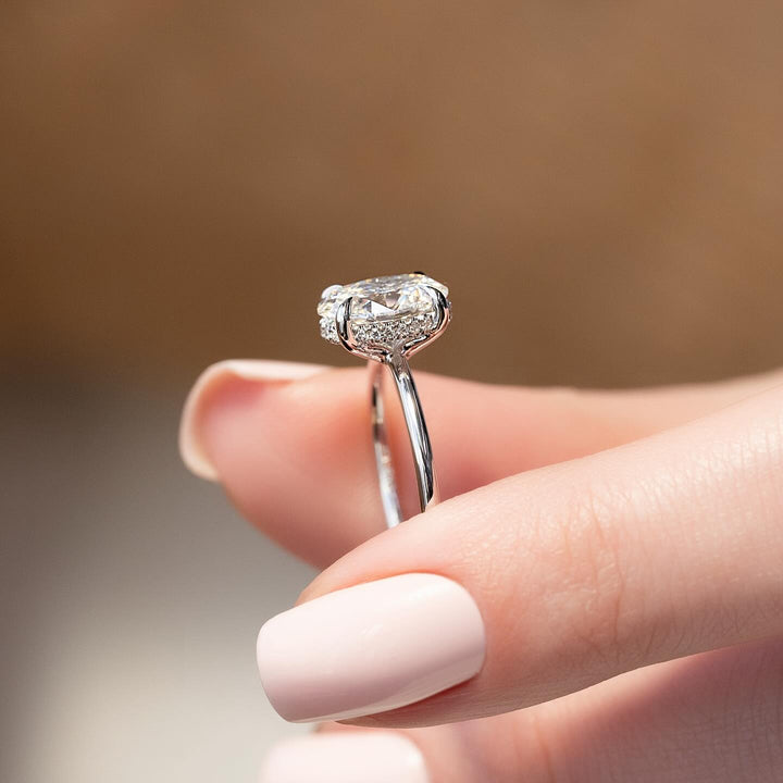 1.0 - 3.0 CT Oval Lab Grown Diamond Hidden Halo Engagement Ring - Doozy Diamonds