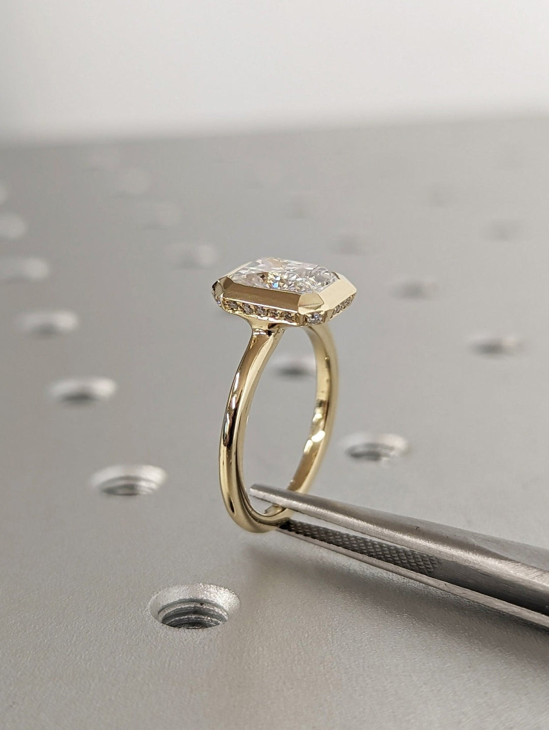 hidden halo bridal jewelry, timeless