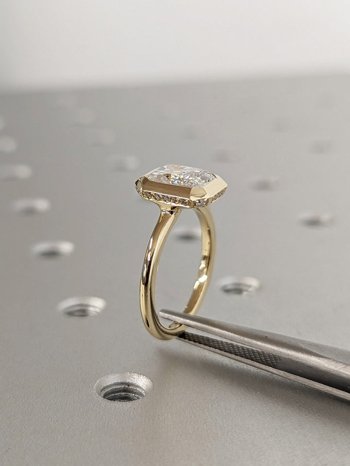 hidden halo bridal jewelry, timeless