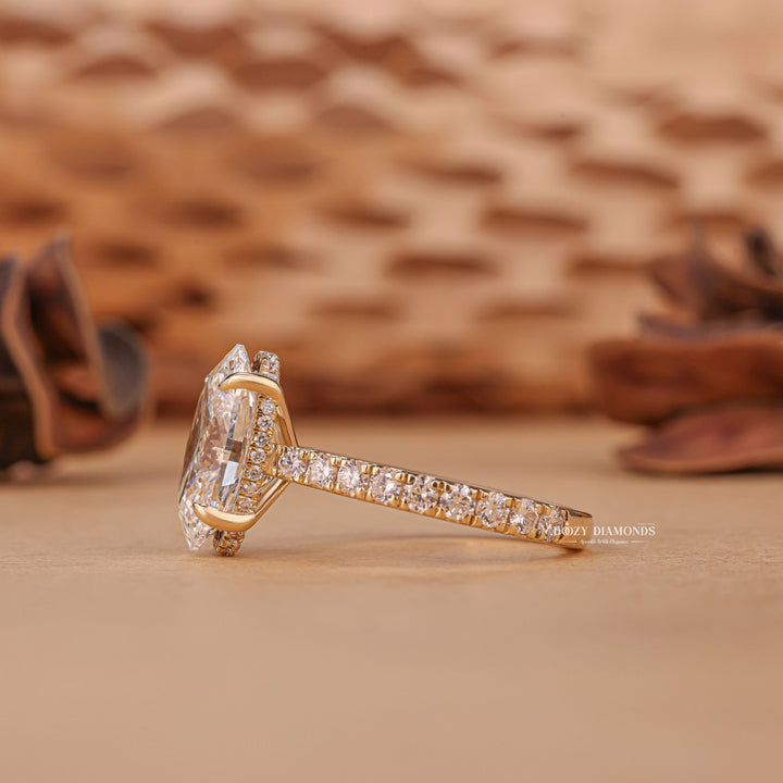 3.0CT - 4.0CT Oval Cut F/VS1 Hidden Halo Lab Grown Diamond Engagement Ring - Doozy Diamonds