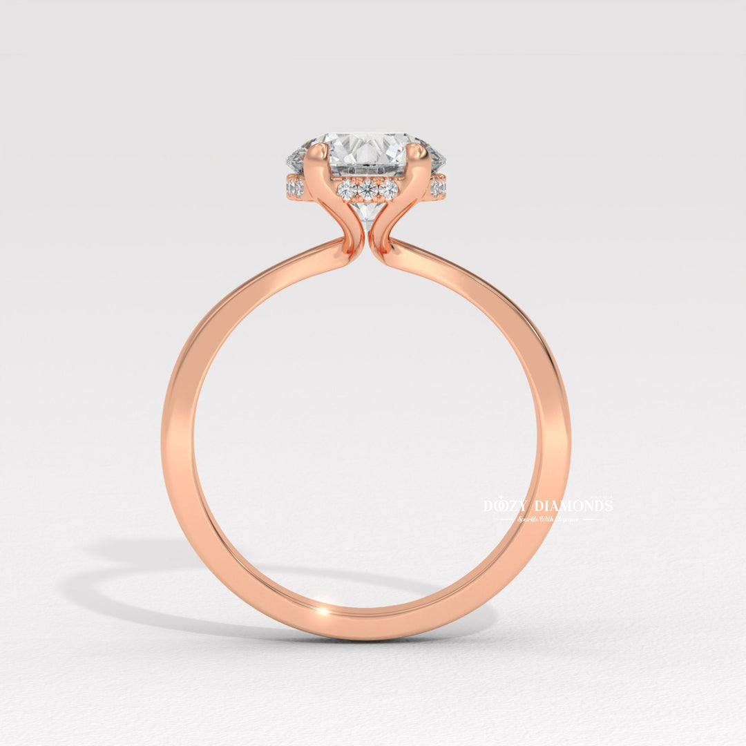 prong set solitaire ring, four prong diamond ring, six prong engagement ring, cathedral solitaire ring, hidden halo solitaire ring, modern solitaire ring, classic solitaire ring, minimalist engagement ring