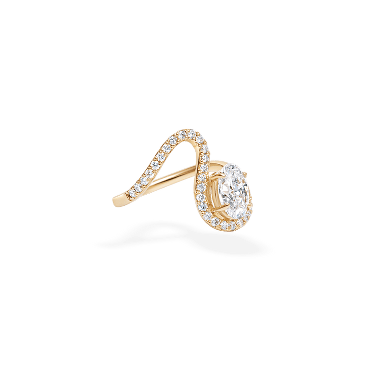 1.0CT - 2.0CT Oval Cut Lab Grown Diamond Wave Engagement Ring for Women - Doozy Diamonds