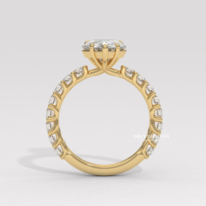 pear solitaire ring, pear diamond engagement ring, teardrop diamond ring, luxury pear ring,
