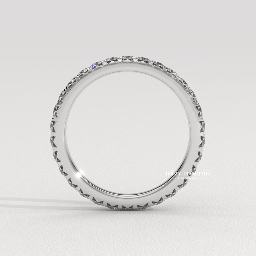 Round Lab Created Diamond Eternity Wedding Band for Women