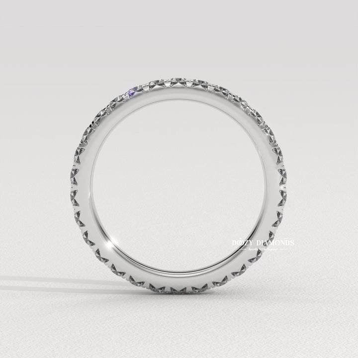 Round Lab Created Diamond Eternity Wedding Band for Women