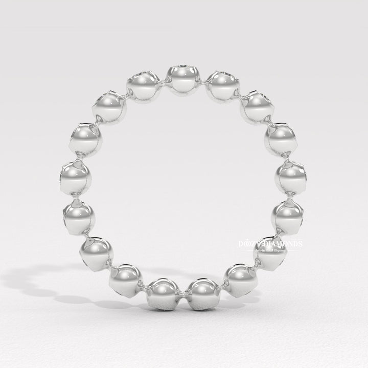 Floating Bubble Half Eternity Wedding Band, 1.50 MM Round Brilliant Cut Lab Created Diamond Band, Matching Band for Engagement Ring