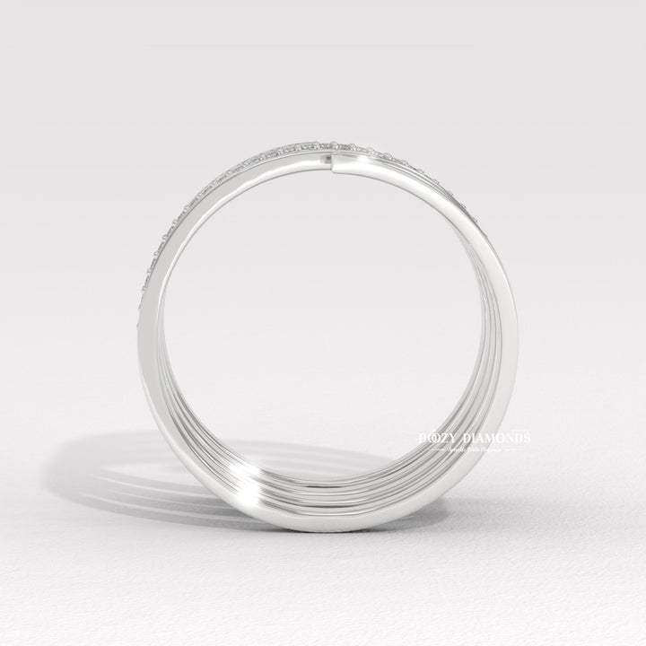 Round Diamond Spring Wedding Band - Lab Grown Diamond