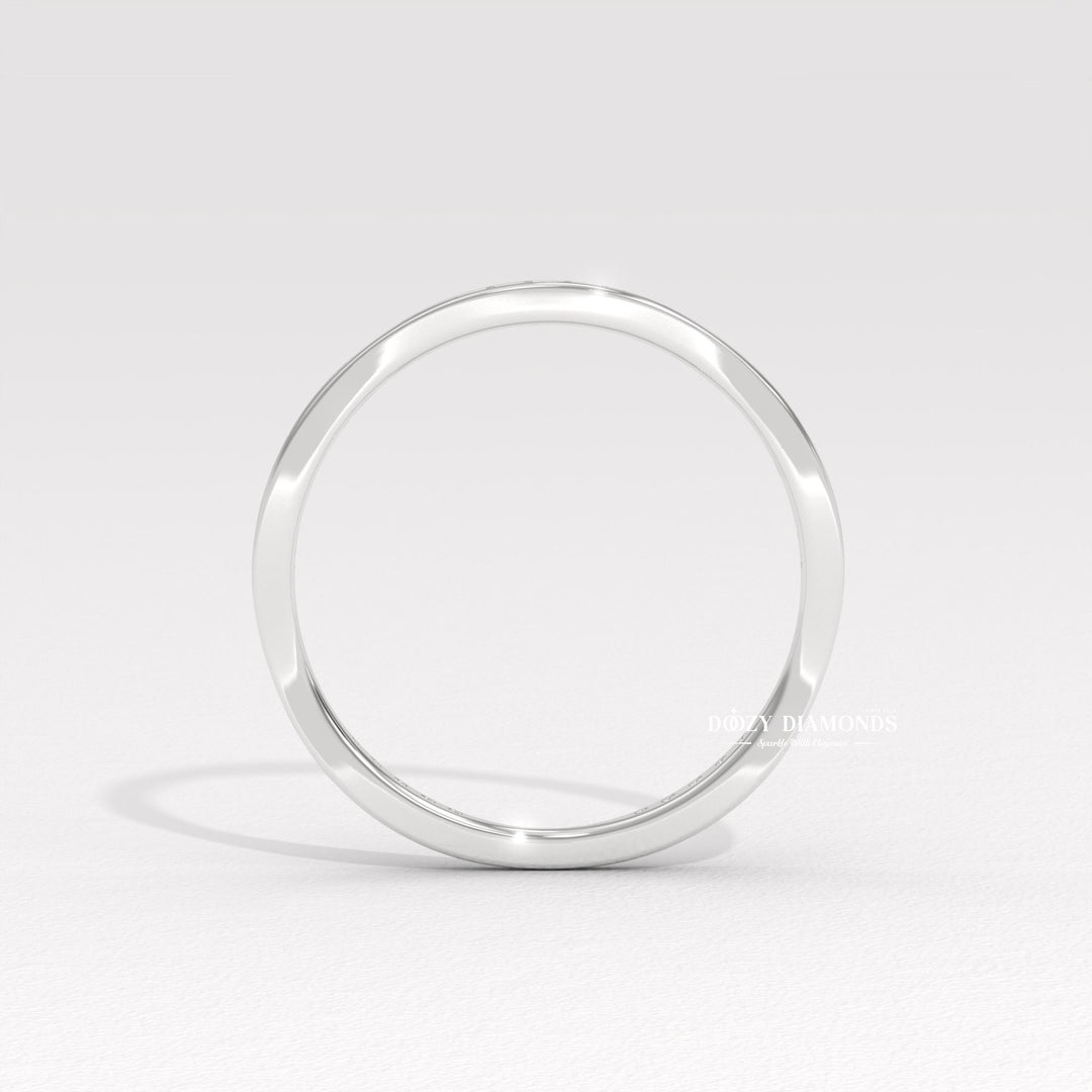 Round Lab Grown Tapered Pave Diamond Full Eternity Wedding Band