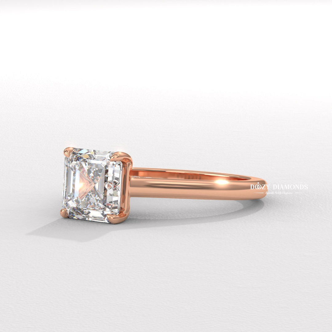 Buy asscher cut engagement ring online
Custom asscher bridge engagement ring
Asscher cut solitaire engagement ring