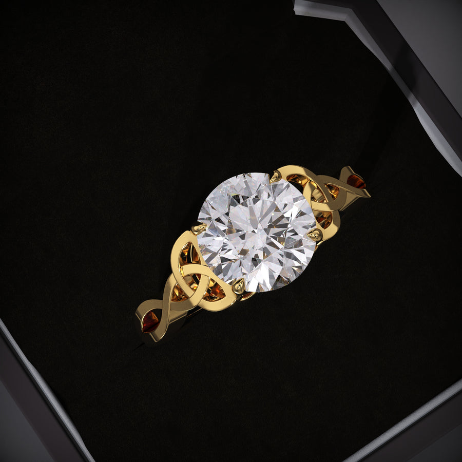 celtic knot engagement ring
round lab grown diamond ring
diamond solitaire engagement ring
celtic knot diamond ring