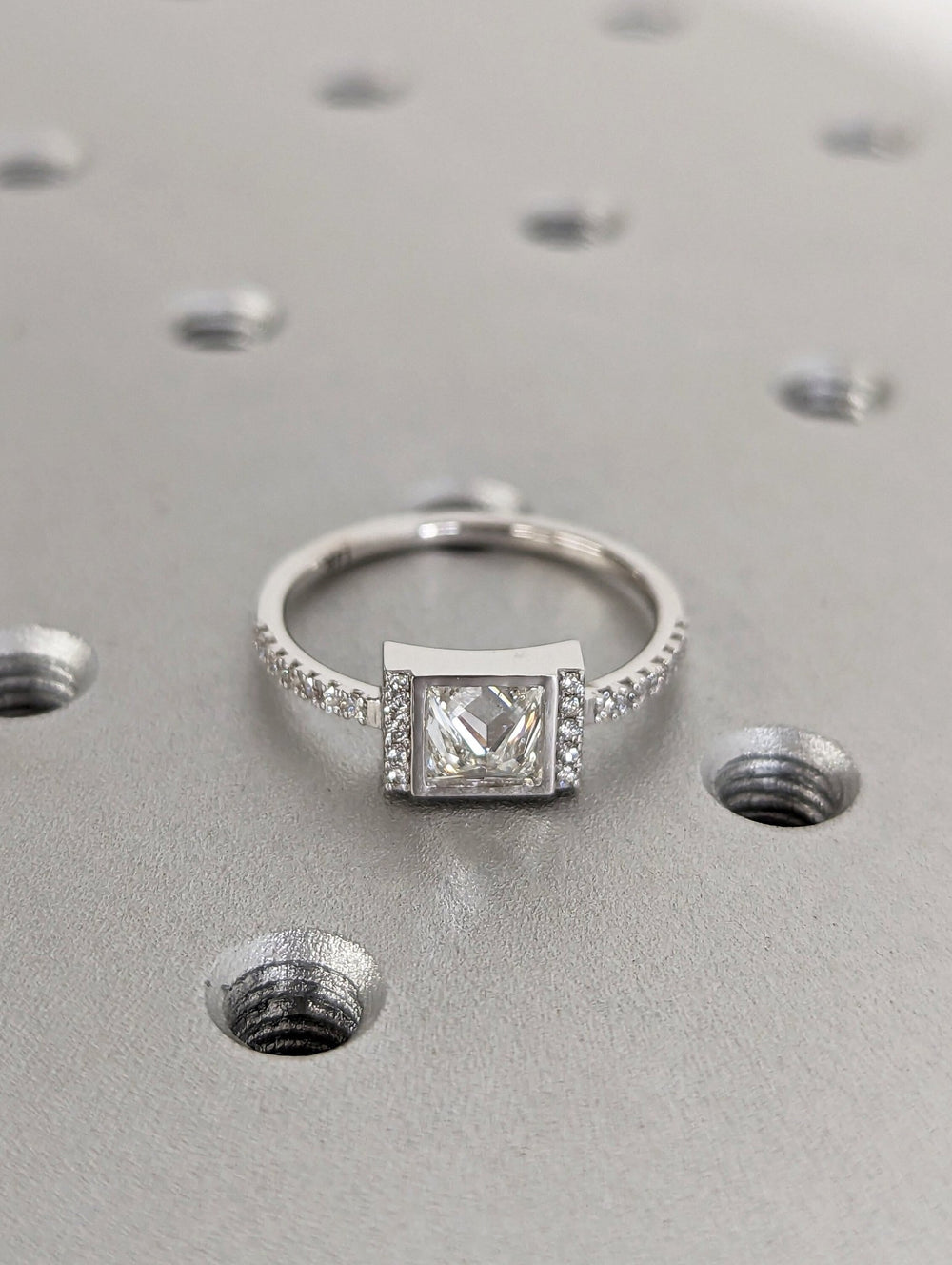 Sparkling Princess Cut Pavé Engagement Ring for Brides