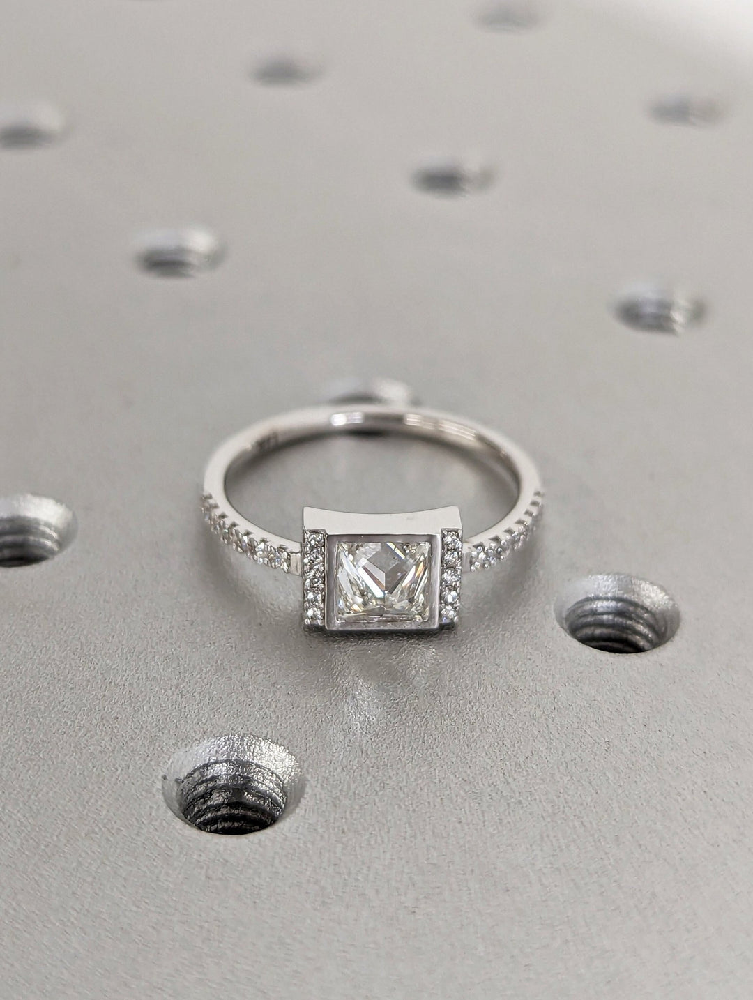 Sparkling Princess Cut Pavé Engagement Ring for Brides